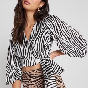 Choosy Tie Front Zebra Top